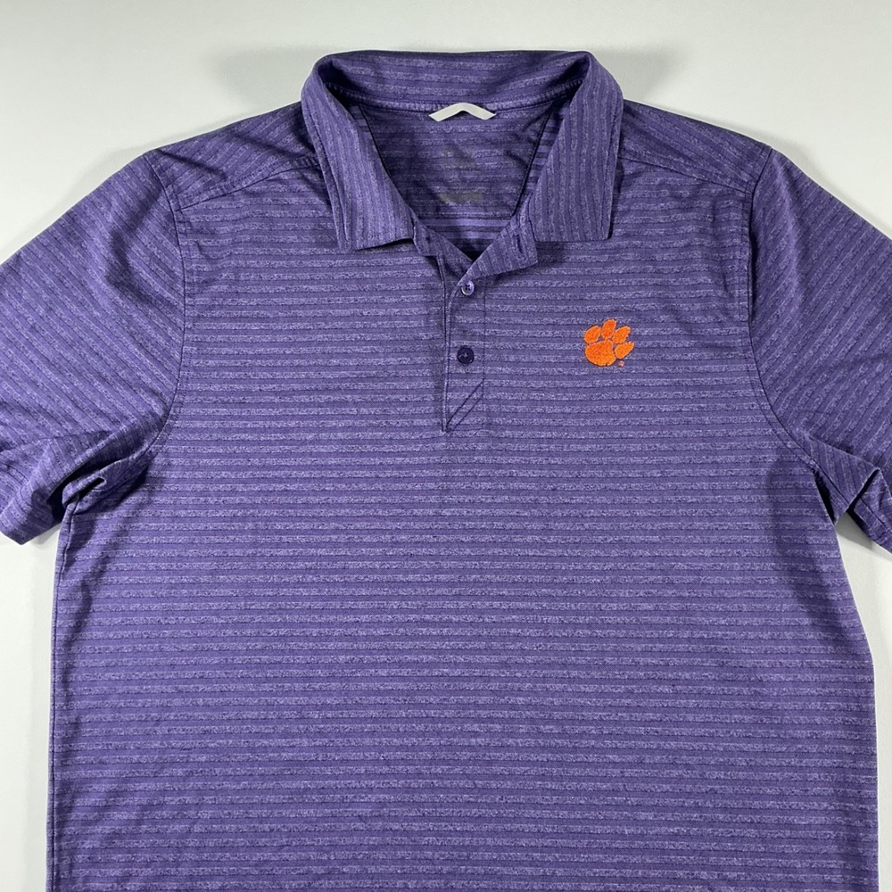 Clemson Tigers Cutter & Buck Polo Dry-Tec Stripe Polo Men's Size L